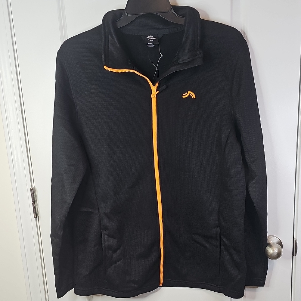 Crivit Men's Black Performance Jacket with Orange Trim Size L